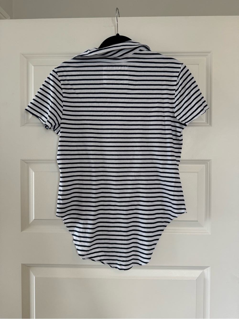 NWOT Frank & Eileen Charlotte Perfect Polo in Navy Stripe - Picture 4 of 5